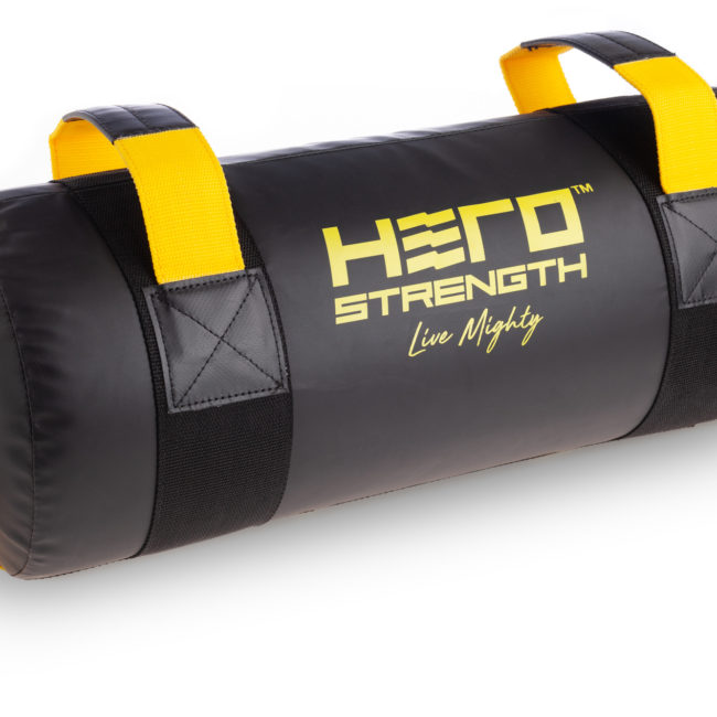 Hero Strength weighted bag on white background by Albiston Creative