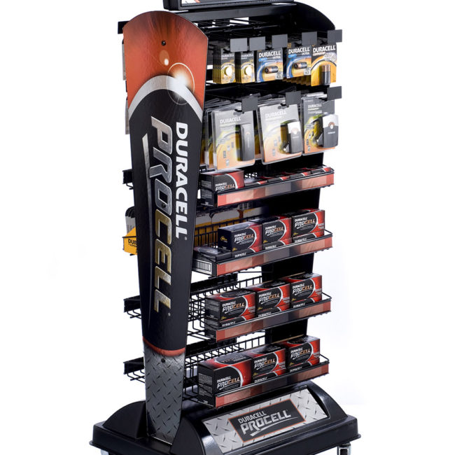 Product photography of Duracell Battery display shot in Ventura by Albiston Creative