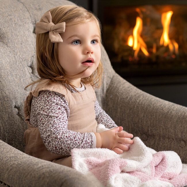 Lifestyle photoshoot for Stella Moon baby blankets.