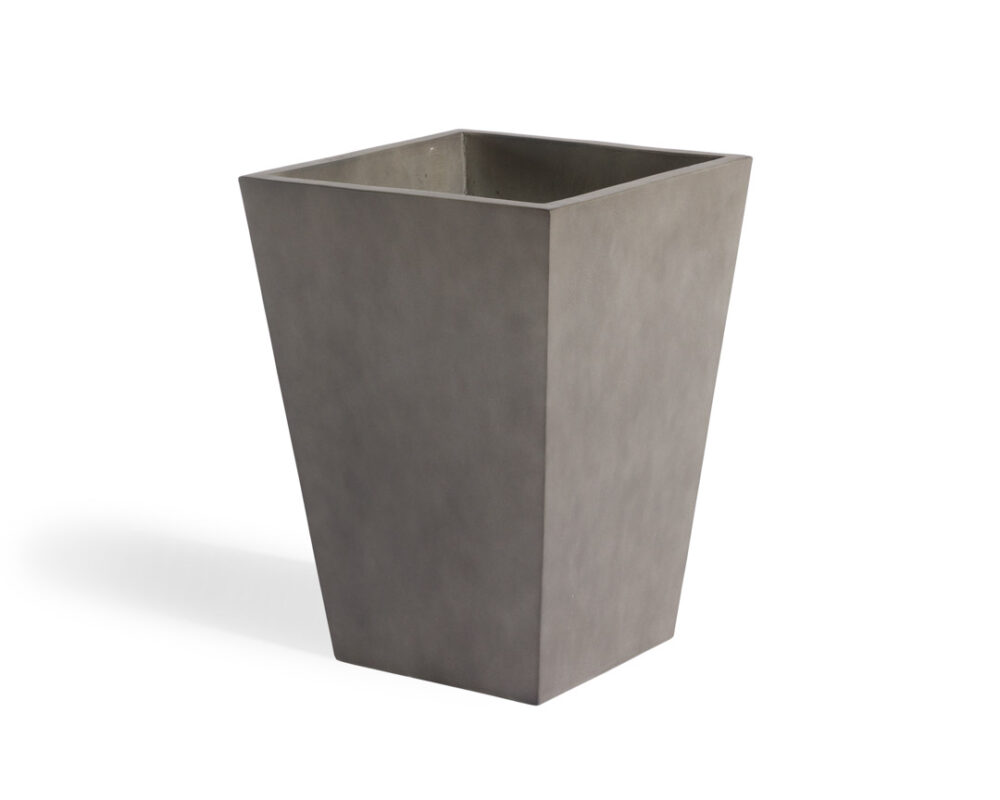 Grey planter box on white background for e-commerce