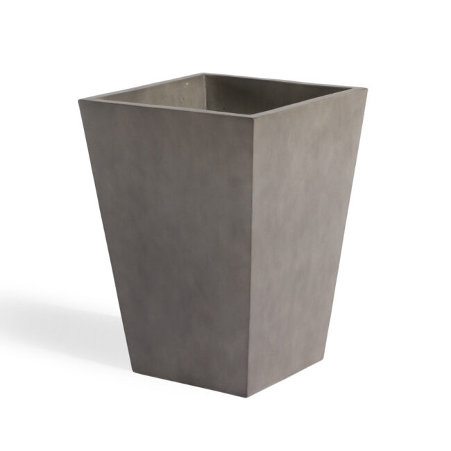 Grey planter box on white background for e-commerce