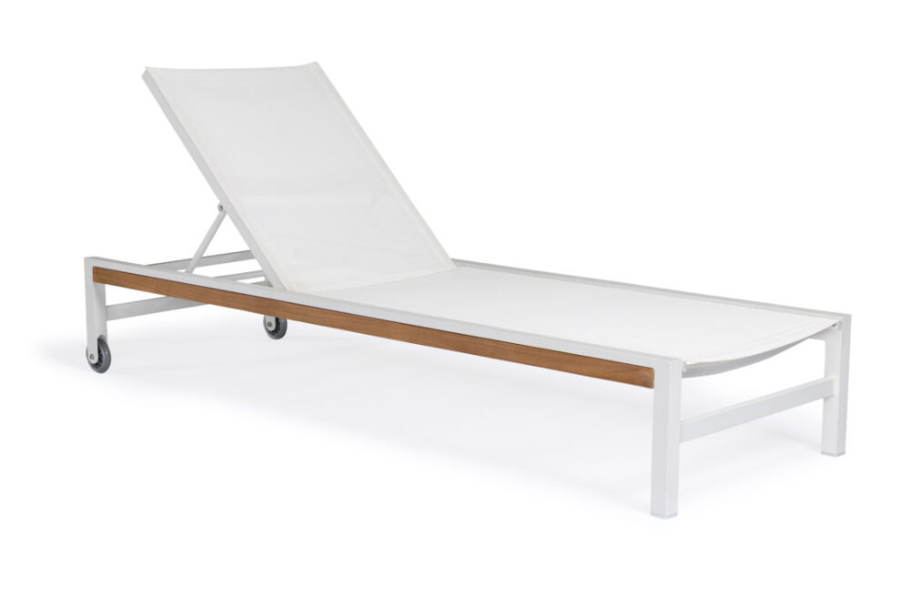 White Beverly Hills Aluminum Outdoor Sun Lounger