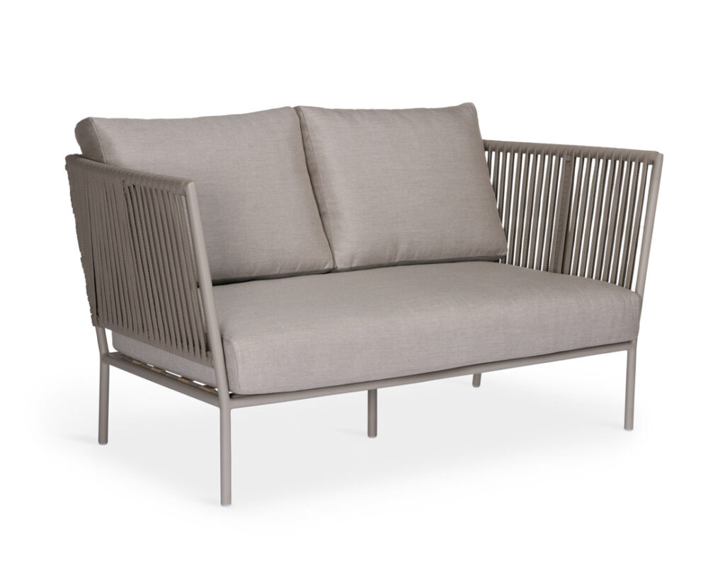 Stone Grey Beverly Hills Rope Outdoor Loveseat