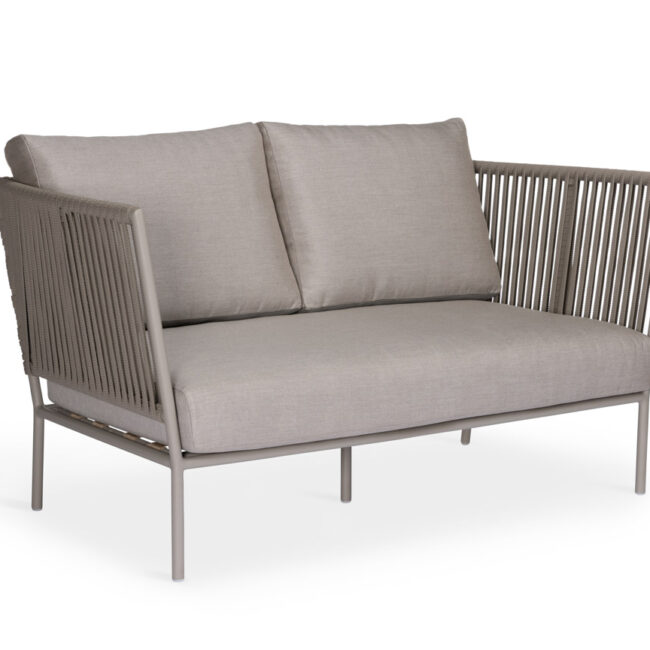 Stone Grey Beverly Hills Rope Outdoor Loveseat