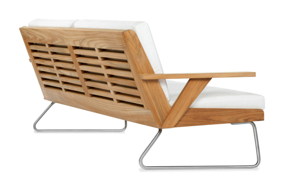 Summit Furniture teak lounge sofa reverse three-quarter view